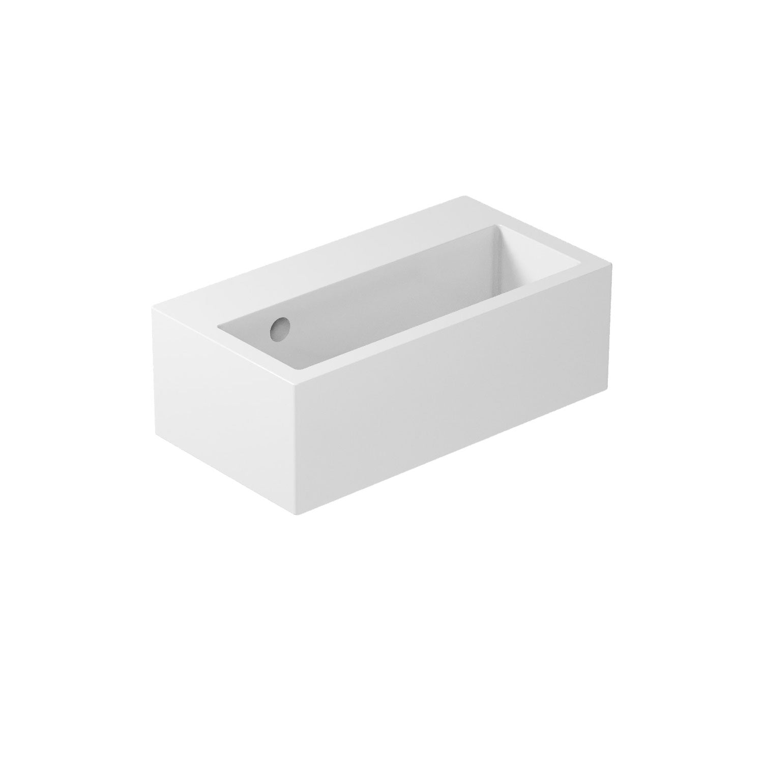 Lavabo da appoggio/sospeso serie Plus Design di Ceramica Galassia - Bianco lucido 50x27cm