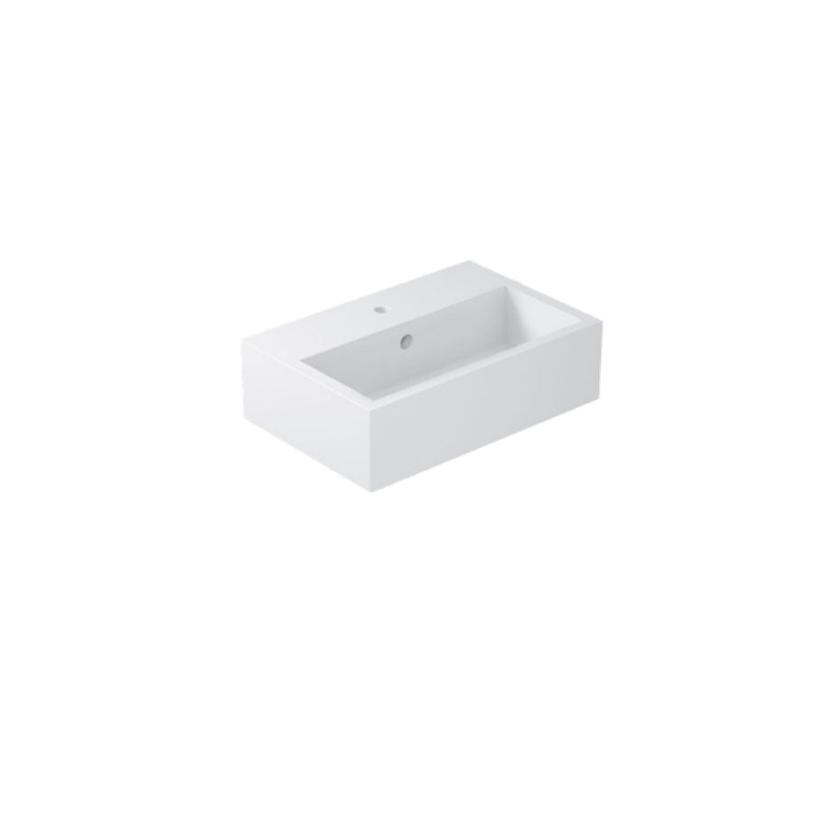 Lavabo da appoggio/sospeso serie Plus Design di Ceramica Galassia - Bianco lucido 60x40cm