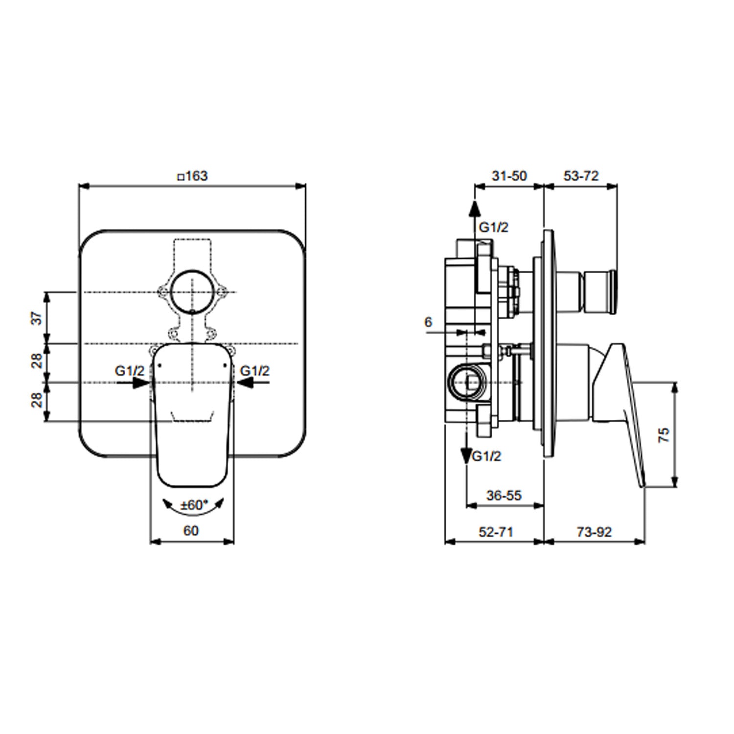 Miscelatore vasca/doccia con deviatore Ideal Standard Ceraplan cromato by CeramicStore | Lo specialista del tuo bagno