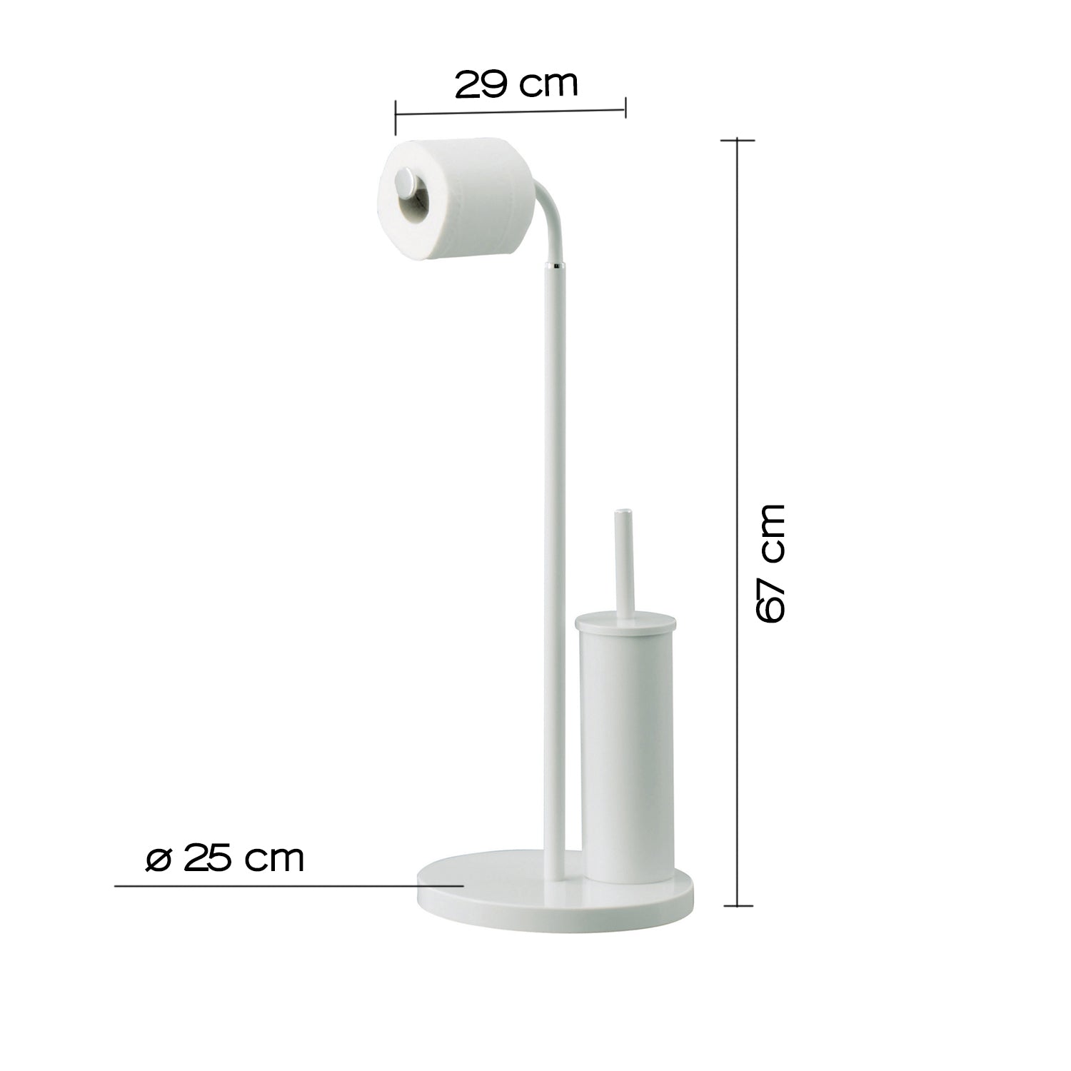 Piantana portarotolo e scopino wc in Acciaio Inox modello Winny di Gedy - Bianco