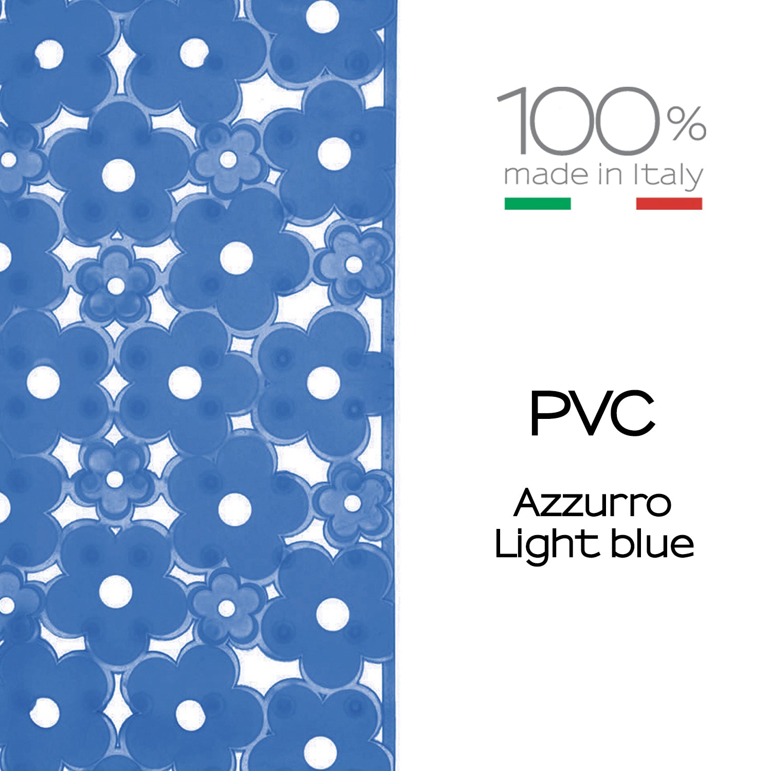 Tappeto antiscivolo doccia 53x53 in PVC modello Margherita di Gedy - Azzurro by CeramicStore | Lo specialista del tuo bagno
