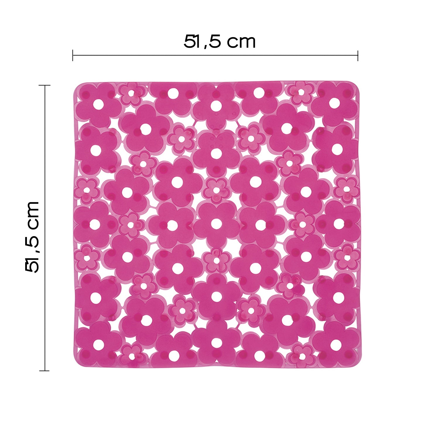 Tappeto antiscivolo doccia 53x53 in PVC modello Margherita di Gedy - Fucsia by CeramicStore | Lo specialista del tuo bagno