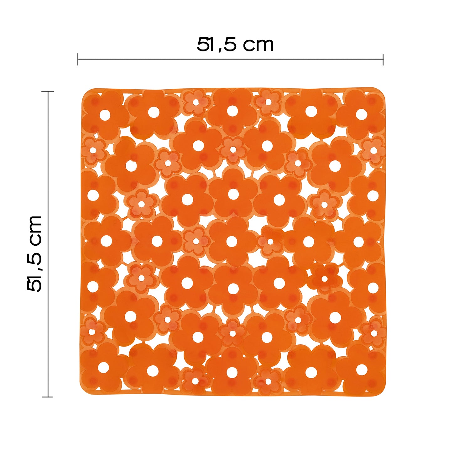 Tappeto antiscivolo doccia 53x53 in PVC modello Margherita di Gedy - Arancione by CeramicStore | Lo specialista del tuo bagno