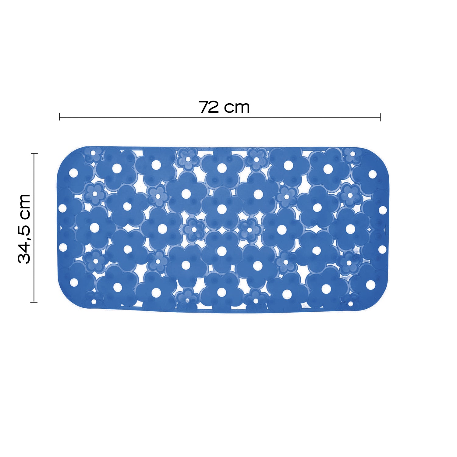 Tappeto antiscivolo vasca 73x35 in PVC modello Margherita di Gedy - Azzurro by CeramicStore | Lo specialista del tuo bagno