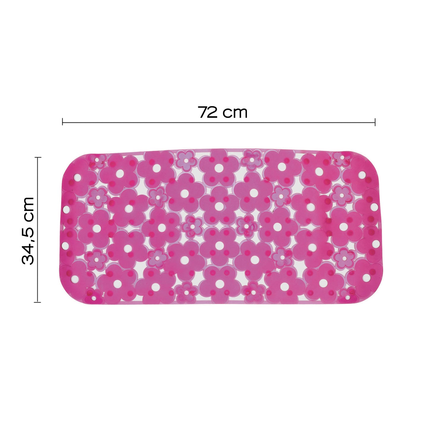 Tappeto antiscivolo vasca 73x35 in PVC modello Margherita di Gedy - Fucsia by CeramicStore | Lo specialista del tuo bagno