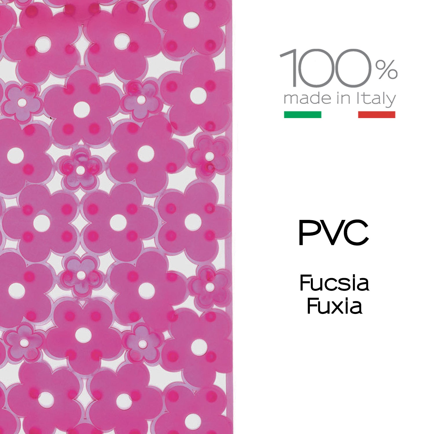 Tappeto antiscivolo vasca 73x35 in PVC modello Margherita di Gedy - Fucsia by CeramicStore | Lo specialista del tuo bagno