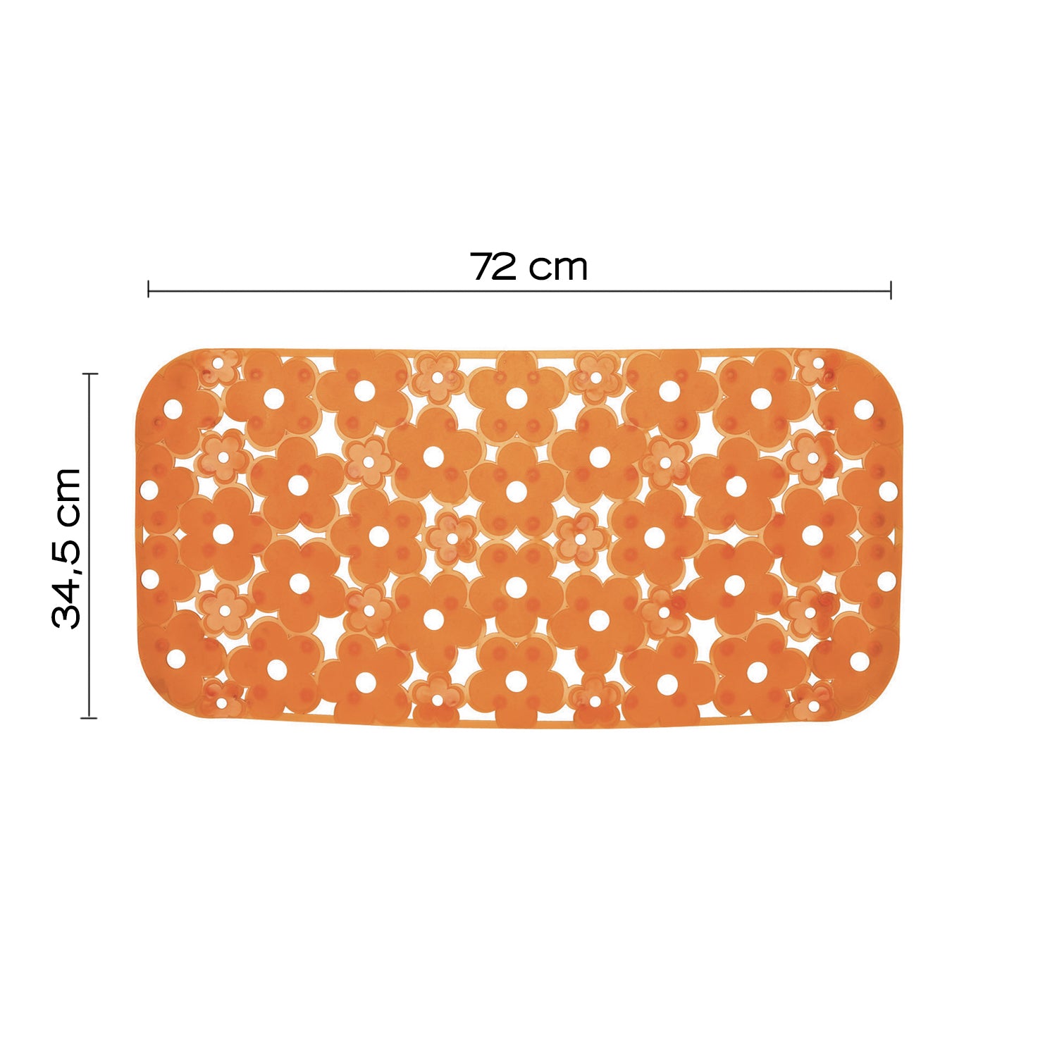 Tappeto antiscivolo vasca 73x35 in PVC modello Margherita di Gedy - Arancione by CeramicStore | Lo specialista del tuo bagno