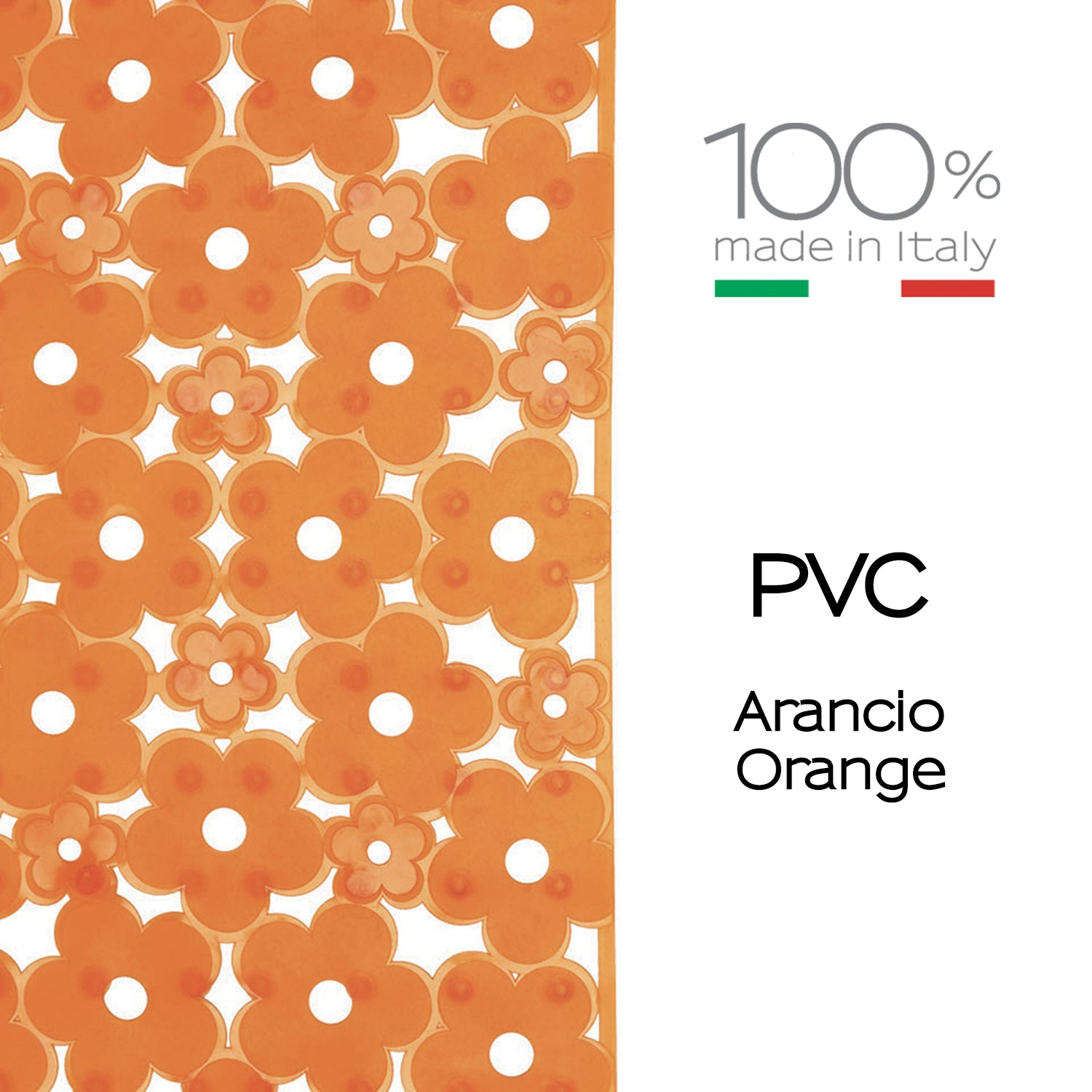 Tappeto antiscivolo vasca 73x35 in PVC modello Margherita di Gedy - Arancione by CeramicStore | Lo specialista del tuo bagno