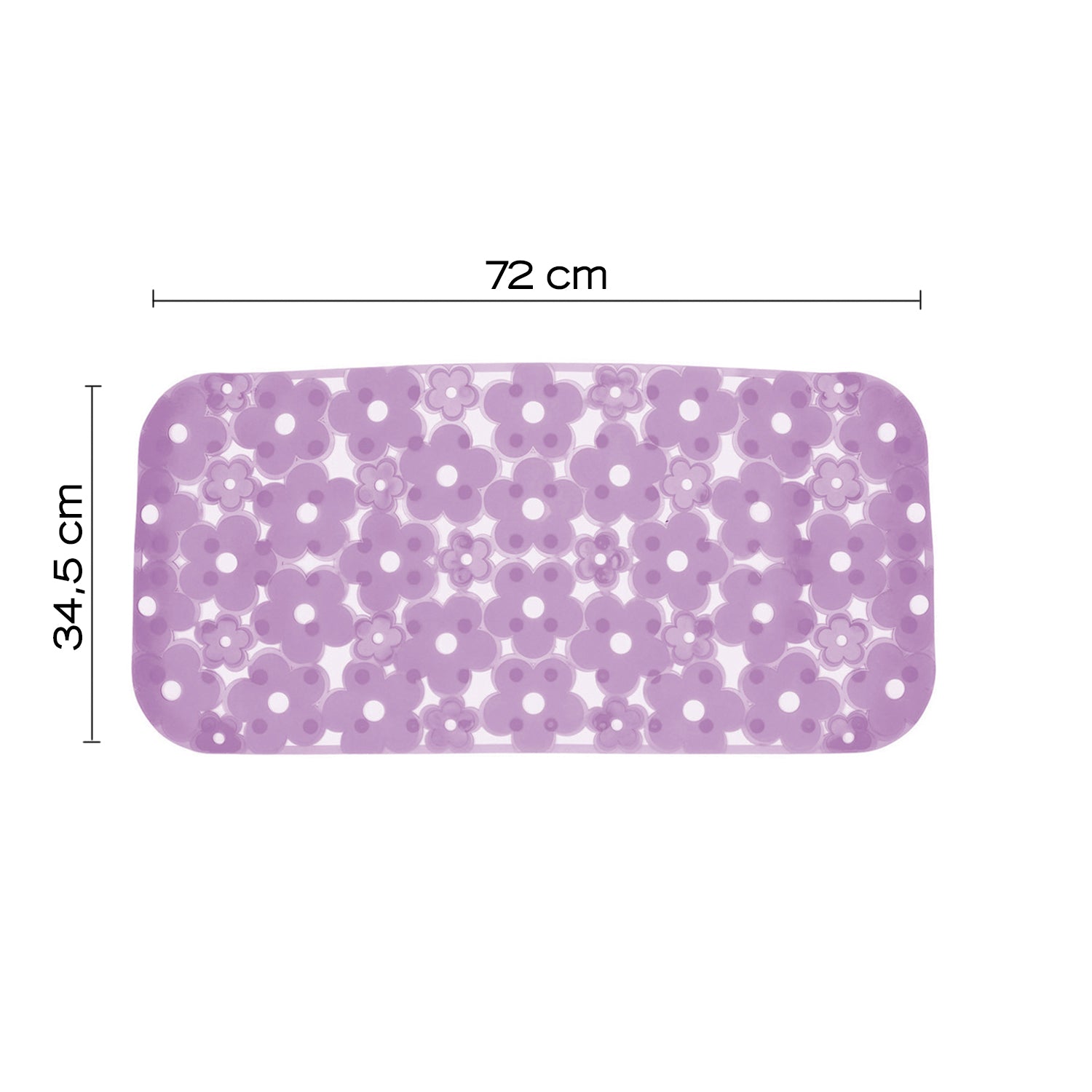 Tappeto antiscivolo vasca 73x35 in PVC modello Margherita di Gedy - Lilla by CeramicStore | Lo specialista del tuo bagno