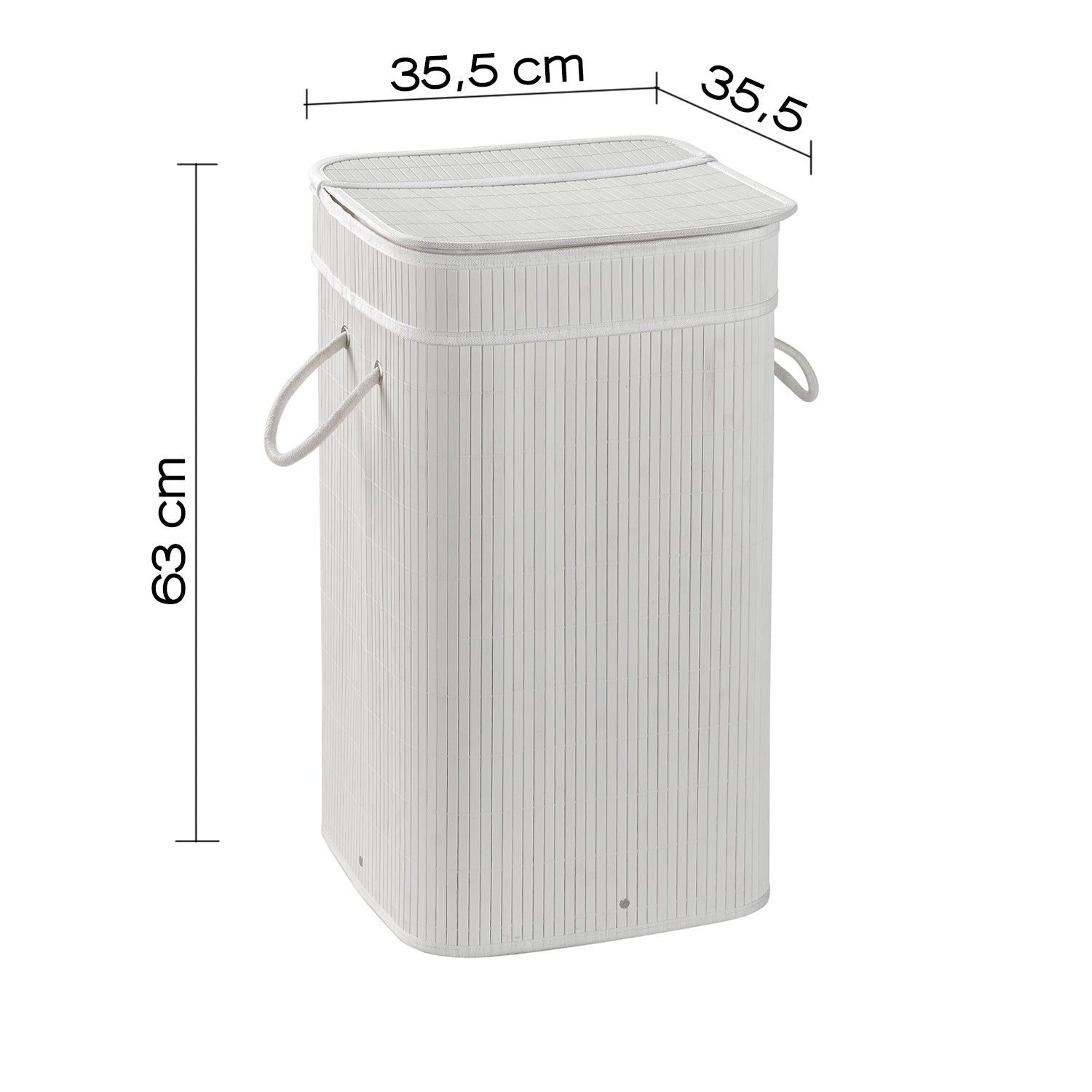 Cesto portabiancheria bianco Gedy Tatami con sacchetto estraibile e finitura bamb๠by CeramicStore | Lo specialista del tuo bagno
