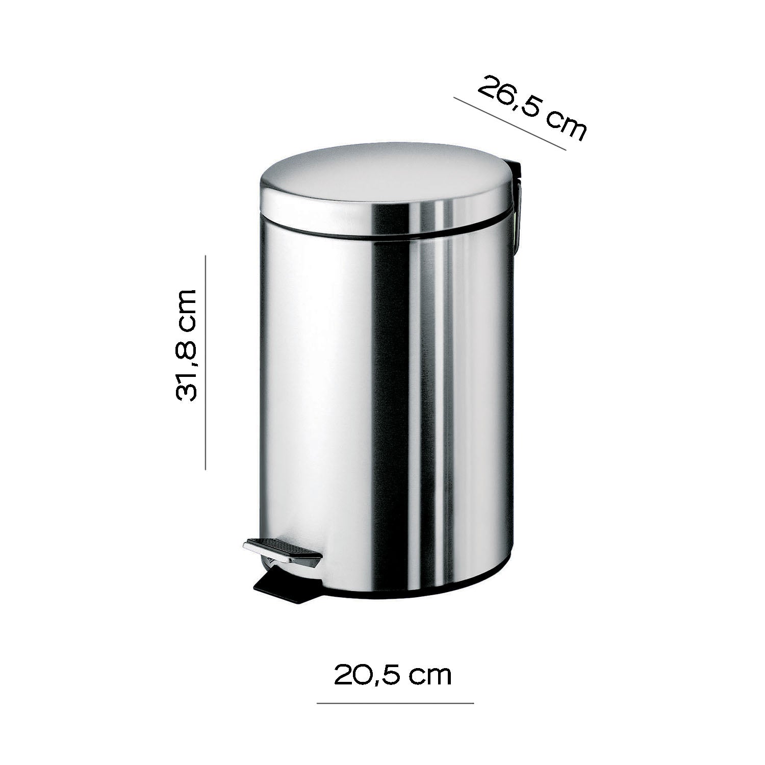 Portarifiuti Gedy Argenta 7 lt. in acciaio inox 20,5x26,5x31,8 cm by CeramicStore | Lo specialista del tuo bagno