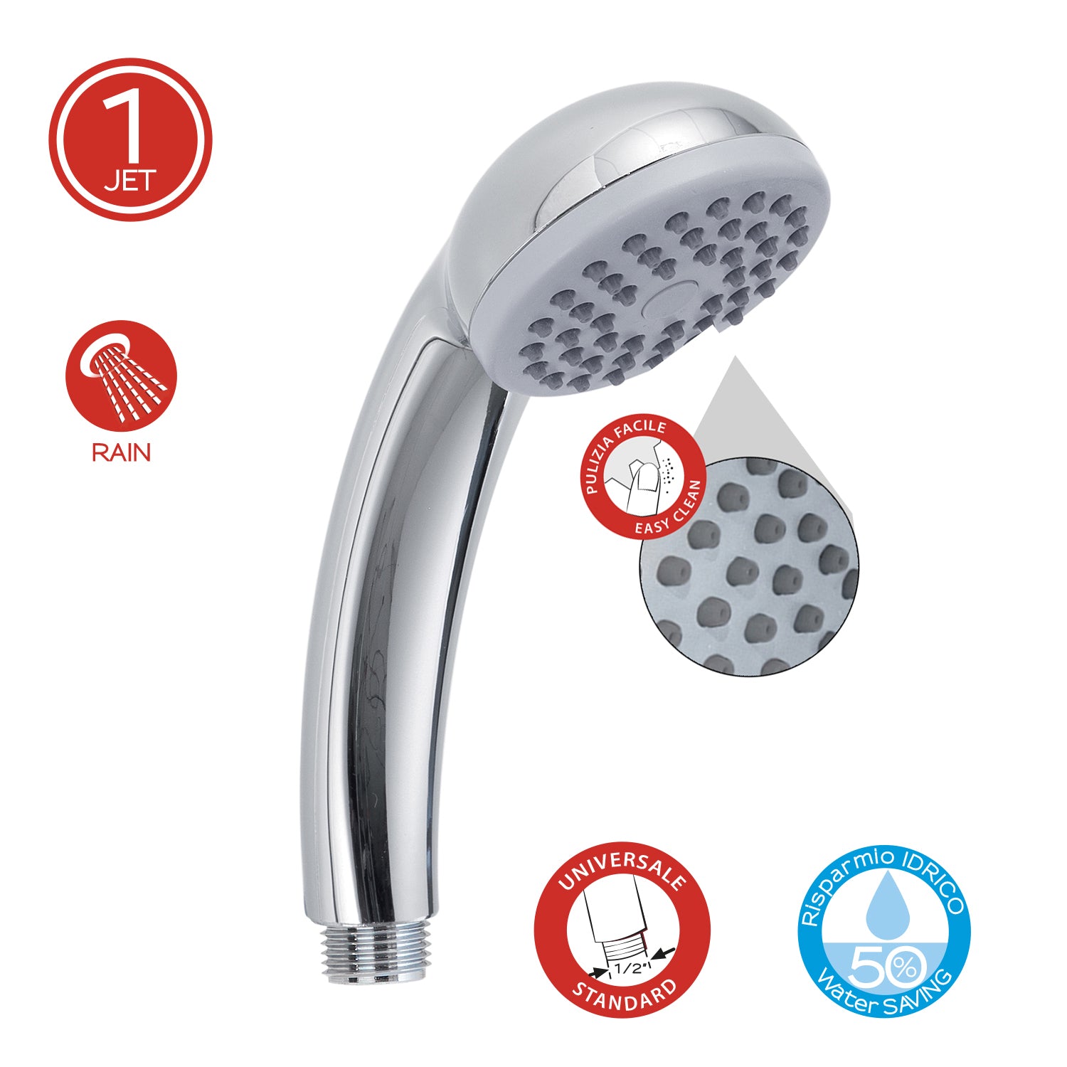 Doccetta 1 getto modello Easy 02 di Gedy - Cromato lucido by CeramicStore | Lo specialista del tuo bagno