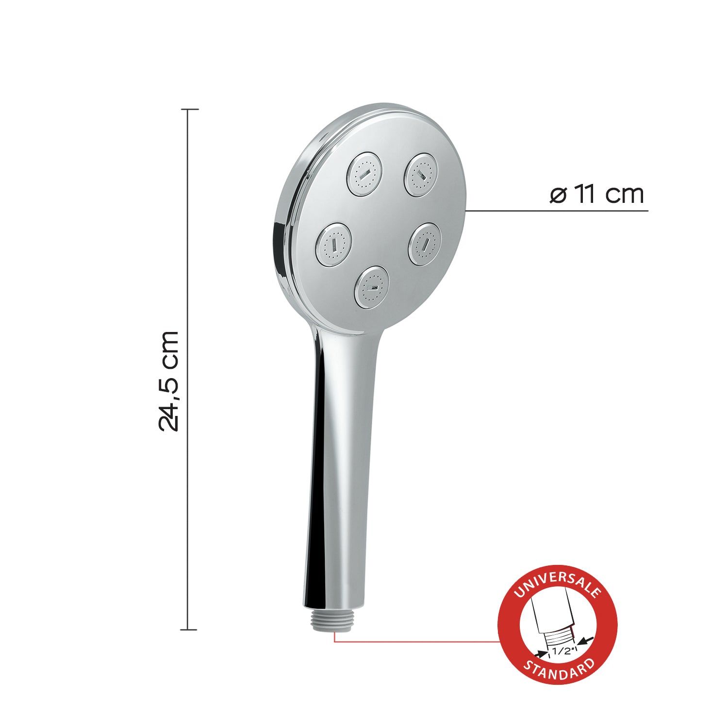 Doccetta 1 getto modello Top 02 Tonic di Gedy in ABS - Cromato by CeramicStore | Lo specialista del tuo bagno