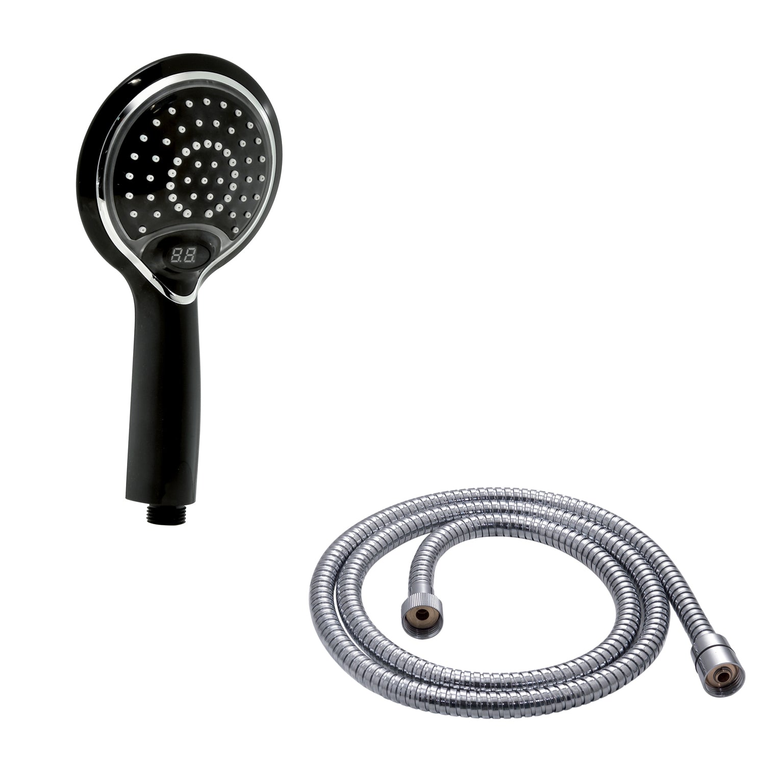 Doccetta 1 getto con led a tre colori e controllo temperatura modello Thermo Light 02 di Gedy - Nero by CeramicStore | Lo specialista del tuo bagno