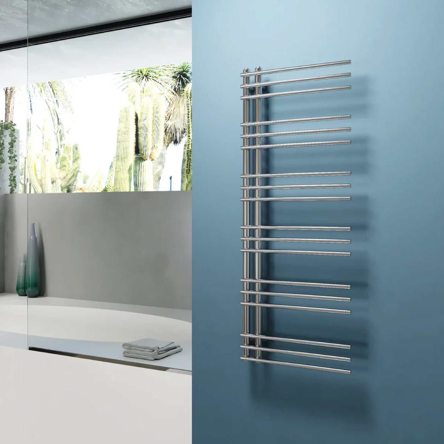 Termoarredo idraulico modello Arpa 160x50 cm e 429W - Cromato by CeramicStore | Lo specialista del tuo bagno