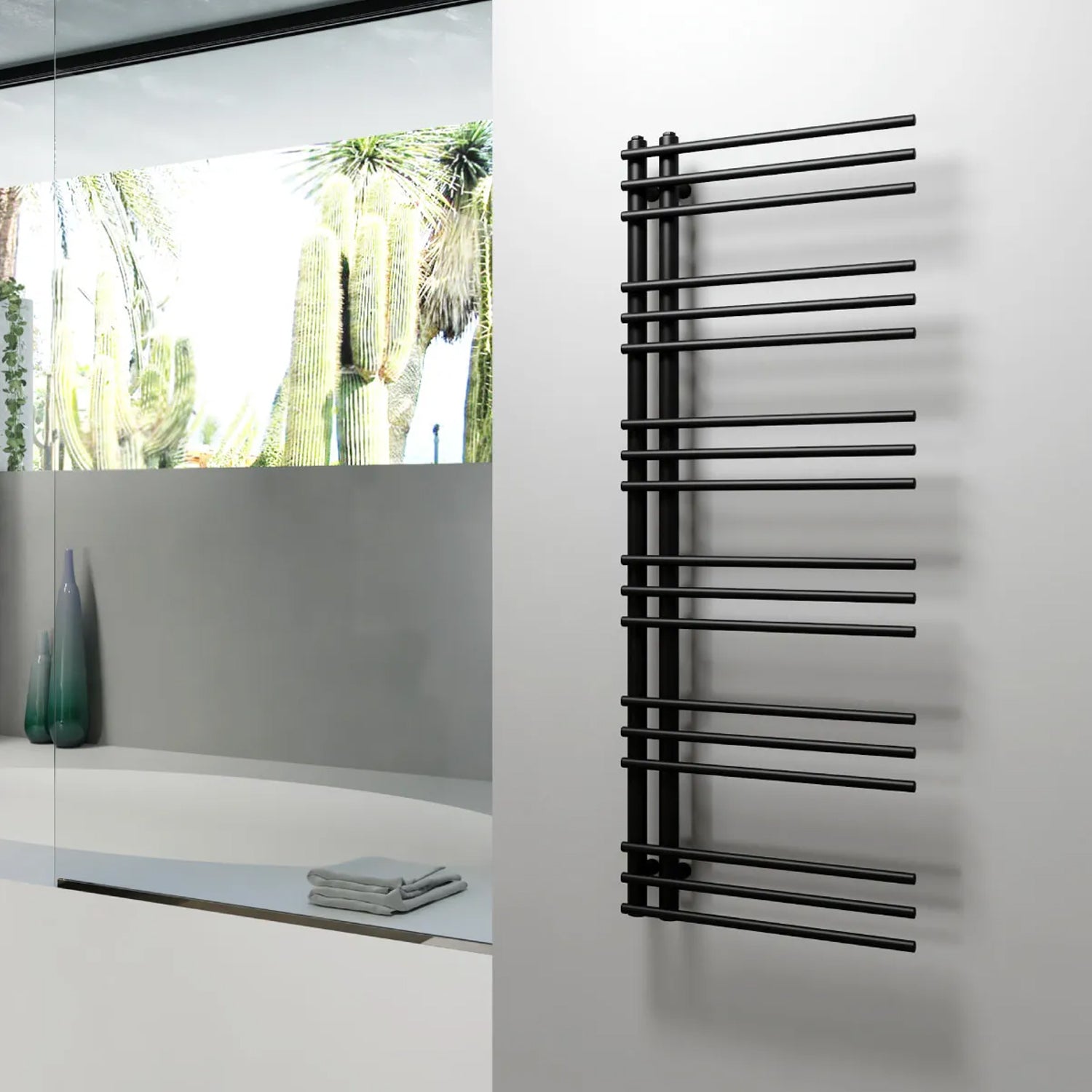 Termoarredo idraulico modello Arpa 160x50 cm e 624W - Nero by CeramicStore | Lo specialista del tuo bagno