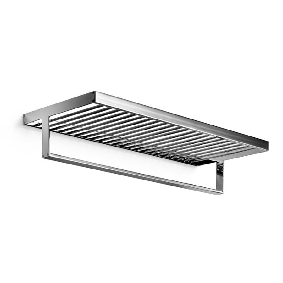 Griglia porta oggetti con supporto porta asciugamani sottostante in ottone cromato by Lineabeta collezione Skuara cm 60 by CeramicStore | Lo specialista del tuo bagno