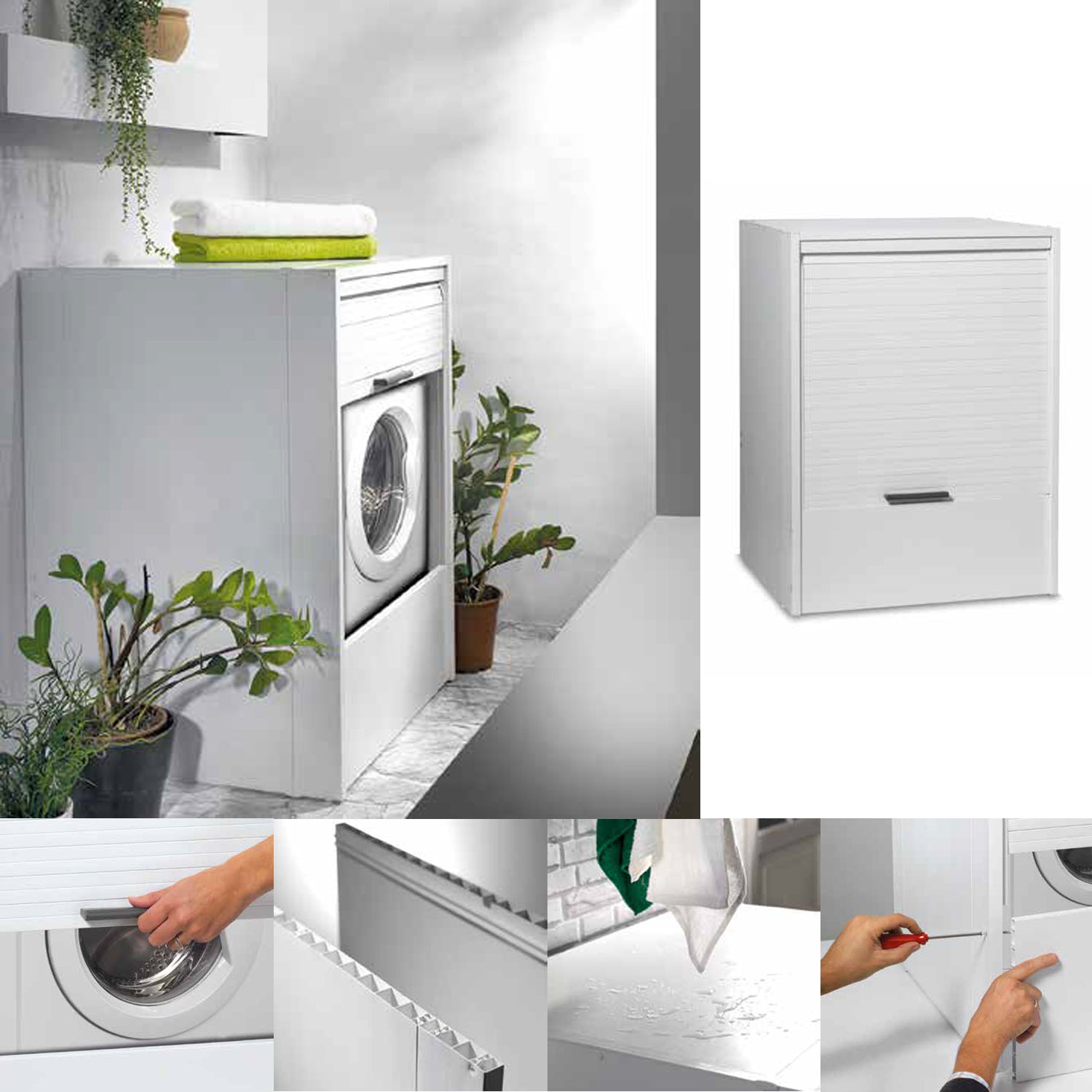 Mobile coprilavatrice a serranda in resina per interno o esterno cm 68 x 65 x 87 by CeramicStore | Lo specialista del tuo bagno