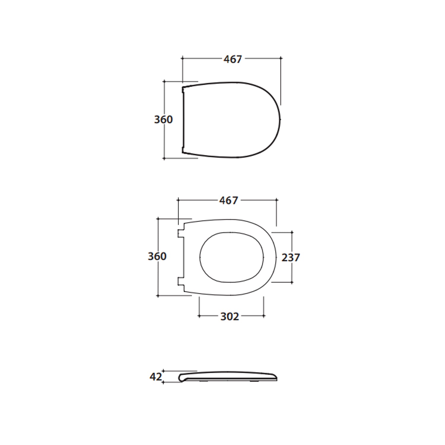Sanitari distanziati da parete con coprivaso soft close 50x36xH41 cm Grace di Ceramica Globo – Bianco lucido