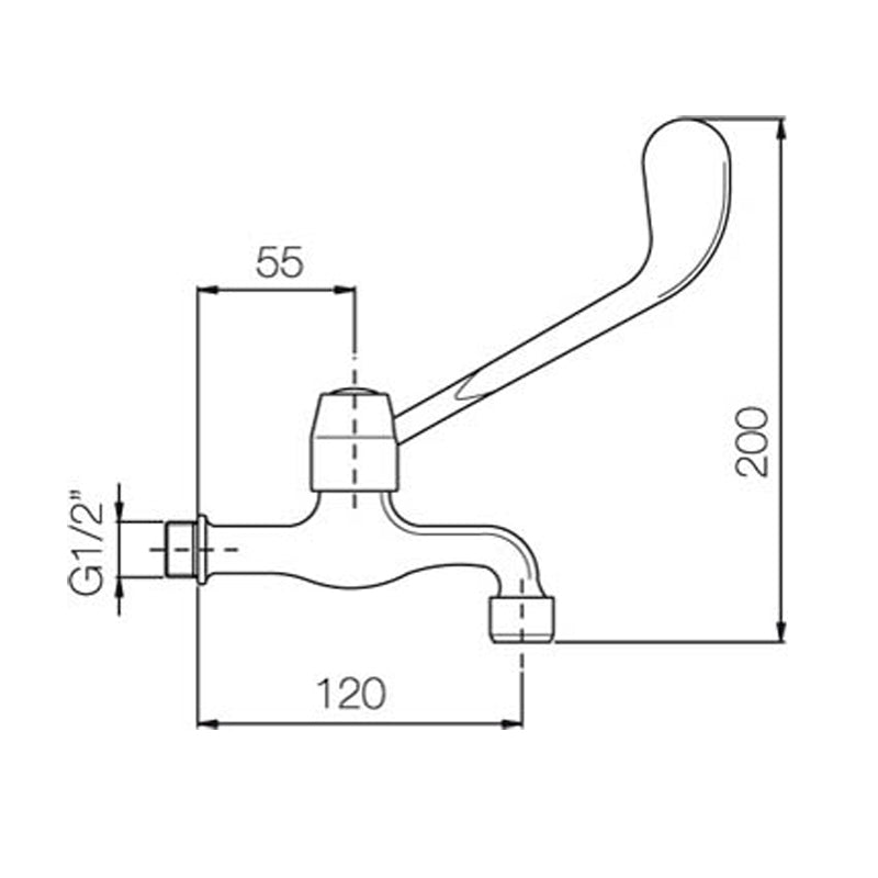 Rubinetto miscelatore lavabo a muro con leva clinica by CeramicStore | Lo specialista del tuo bagno