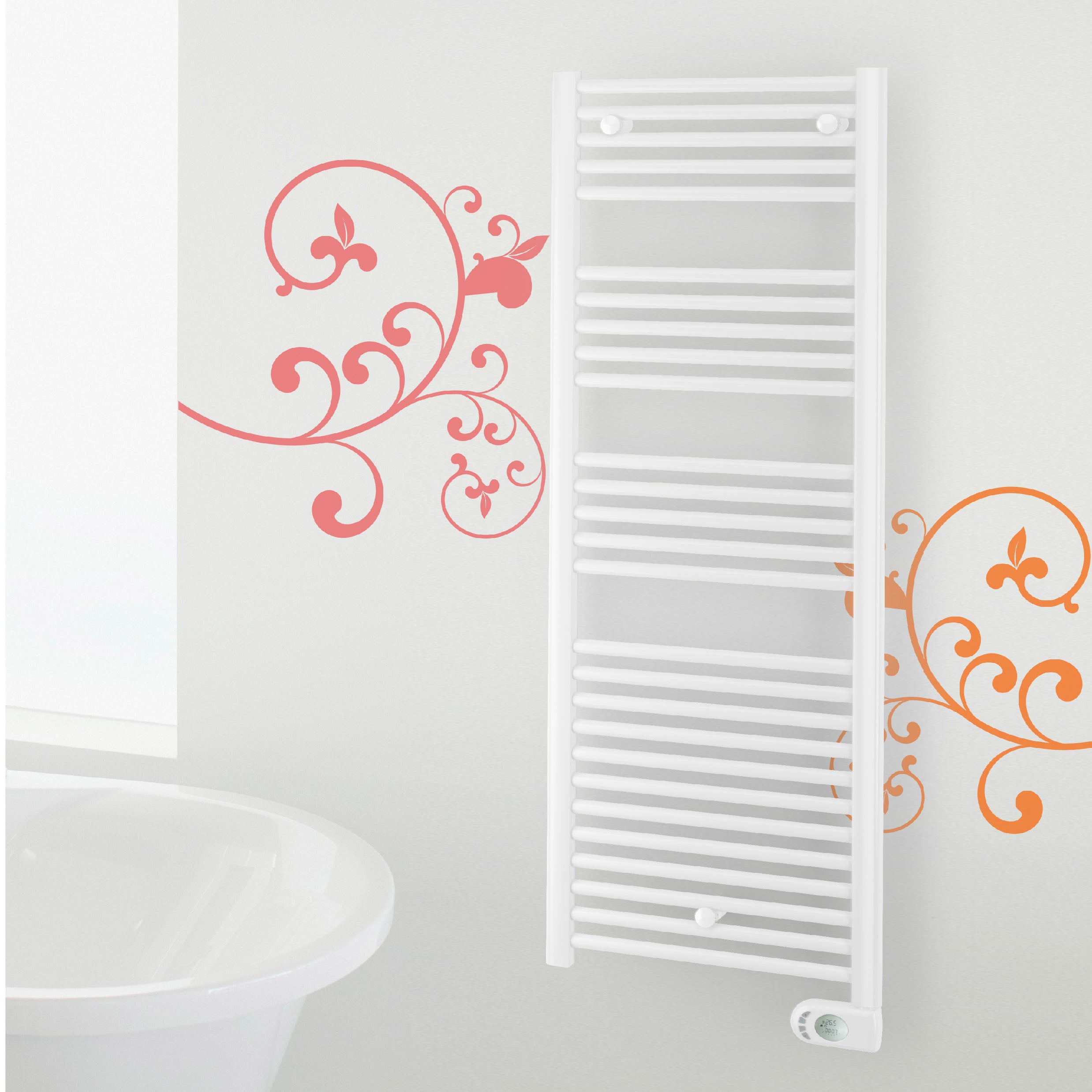 Termoarredo elettrico con termostato digitale Lazzarini Cortina EVO 1703X550 Bianco by CeramicStore | Lo specialista del tuo bagno
