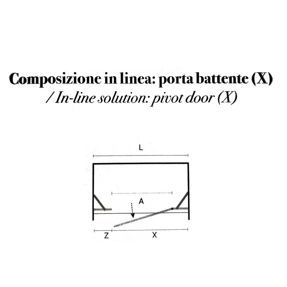 Composizione doccia in linea con apertura battente reversibile per nicchia da 100+80 cm modello Demetra in cristallo trasparente 6 mm by CeramicStore | Lo specialista del tuo bagno