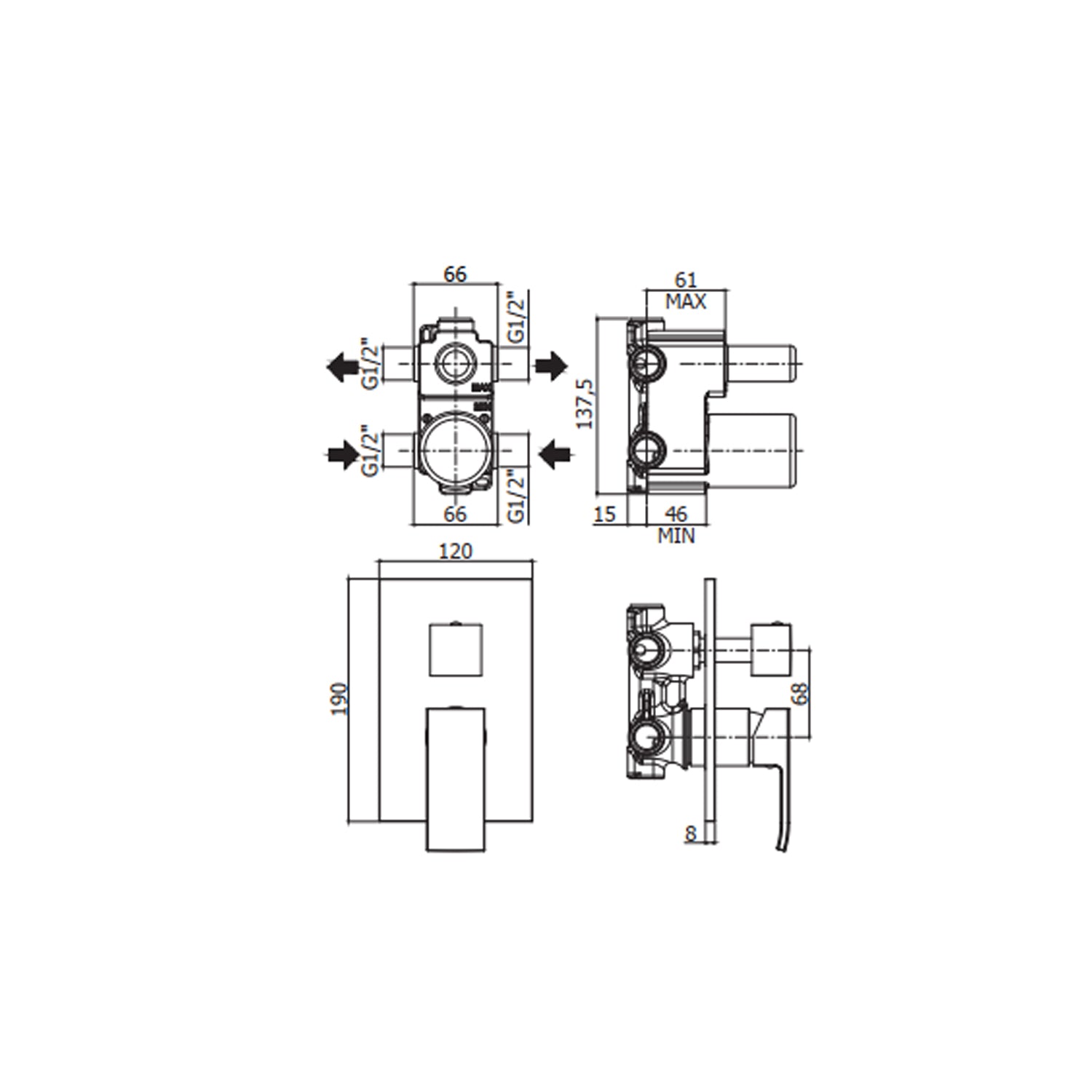 Miscelatore incasso doccia 2 uscite Paffoni serie Elle - Steel Looking by CeramicStore | Lo specialista del tuo bagno