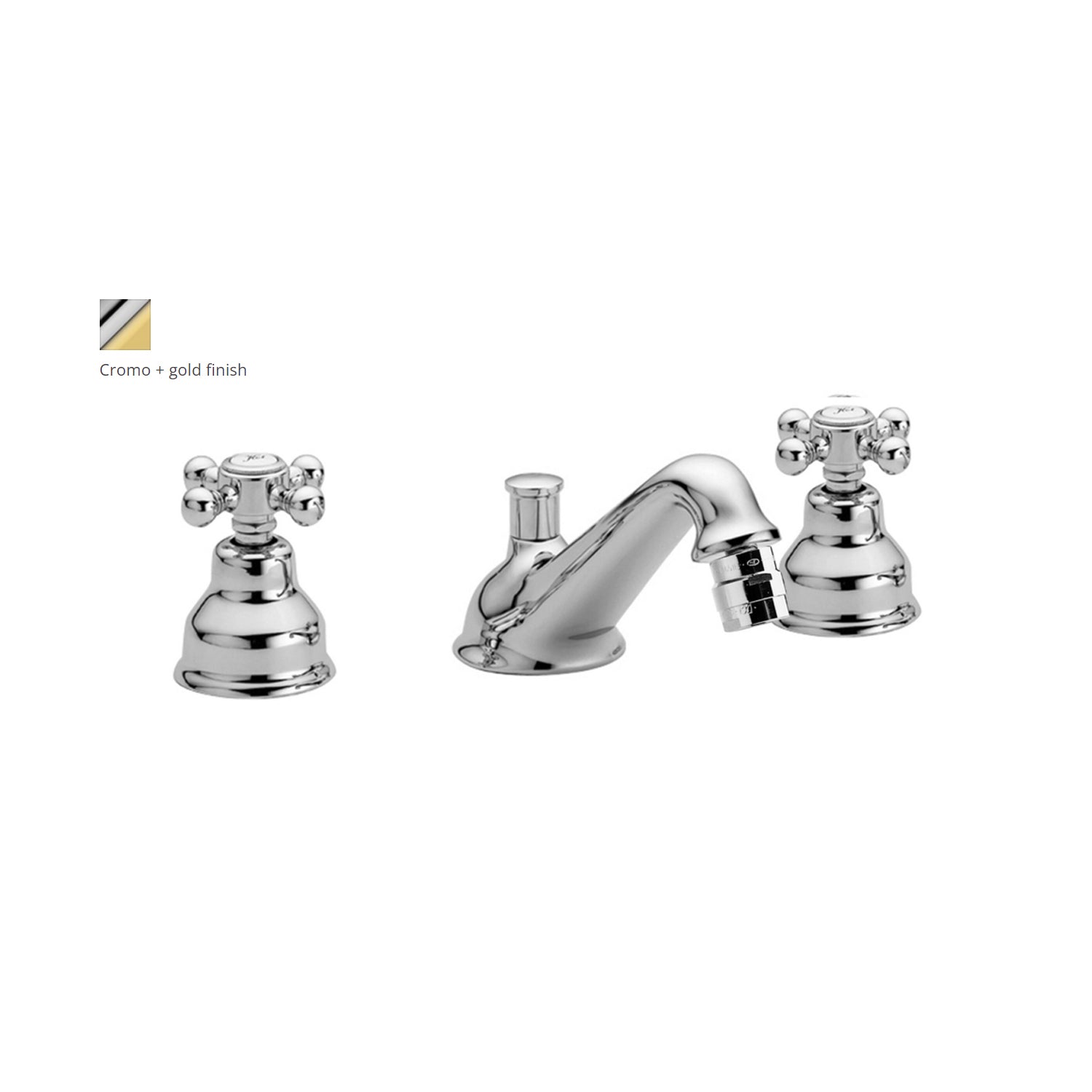 Batteria bidet con bocca fissa e scarico automatico Paffoni serie Viola - Cromo/Gold finish by CeramicStore | Lo specialista del tuo bagno