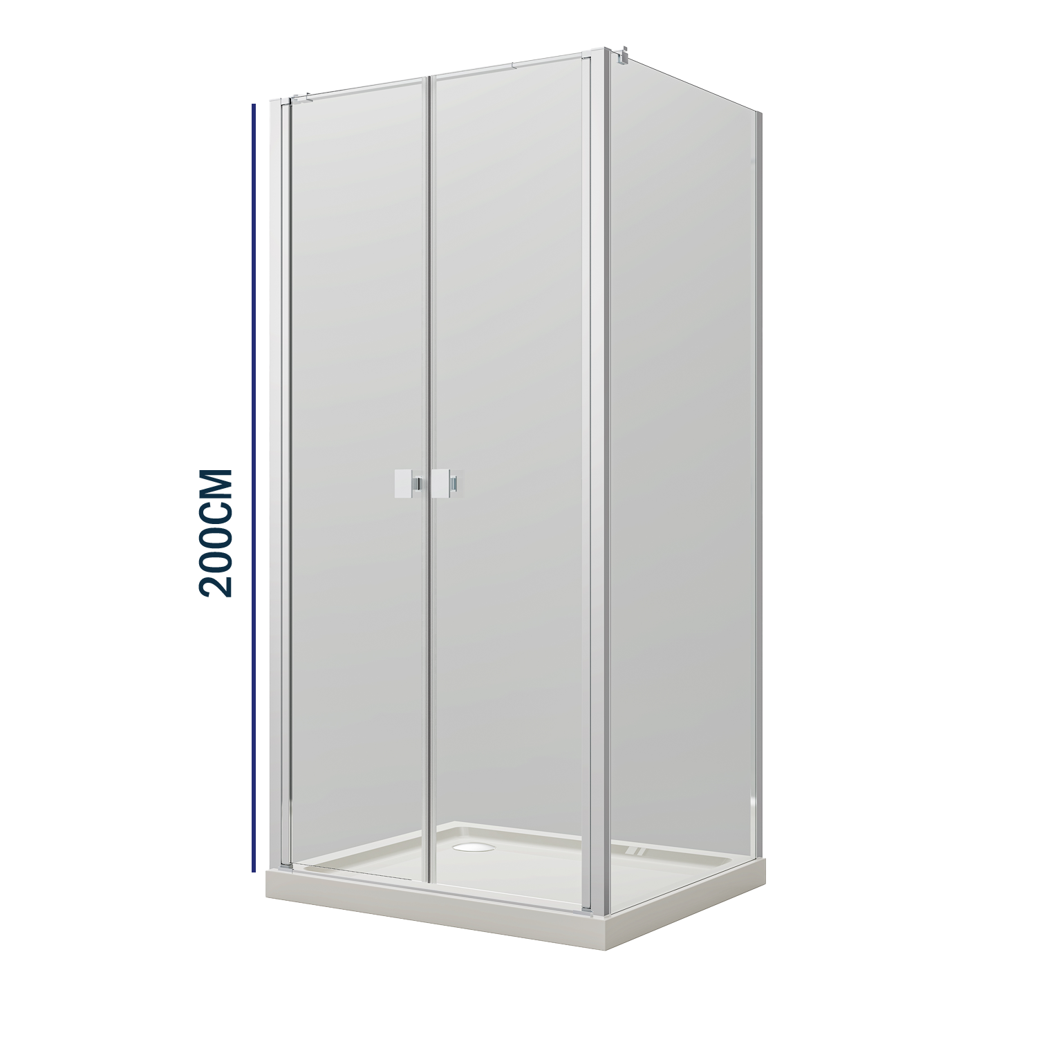 Box doccia DSense doppia battente 100cm h200cm vetro trasparente profili cromo by CeramicStore | Lo specialista del tuo bagno