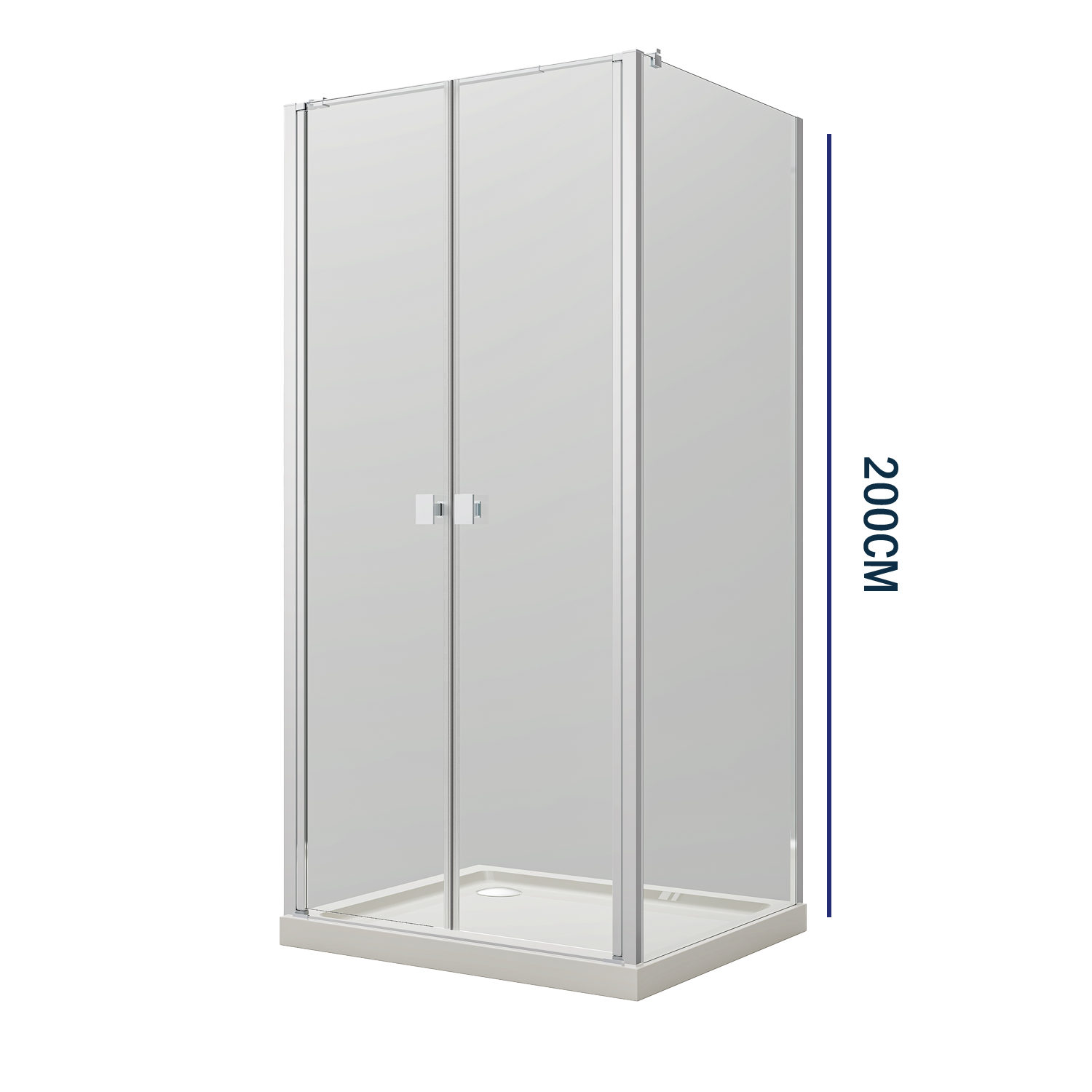 Parete doccia DocciaGo DSense 90cm h200cm vetro trasparente profili cromo by CeramicStore | Lo specialista del tuo bagno