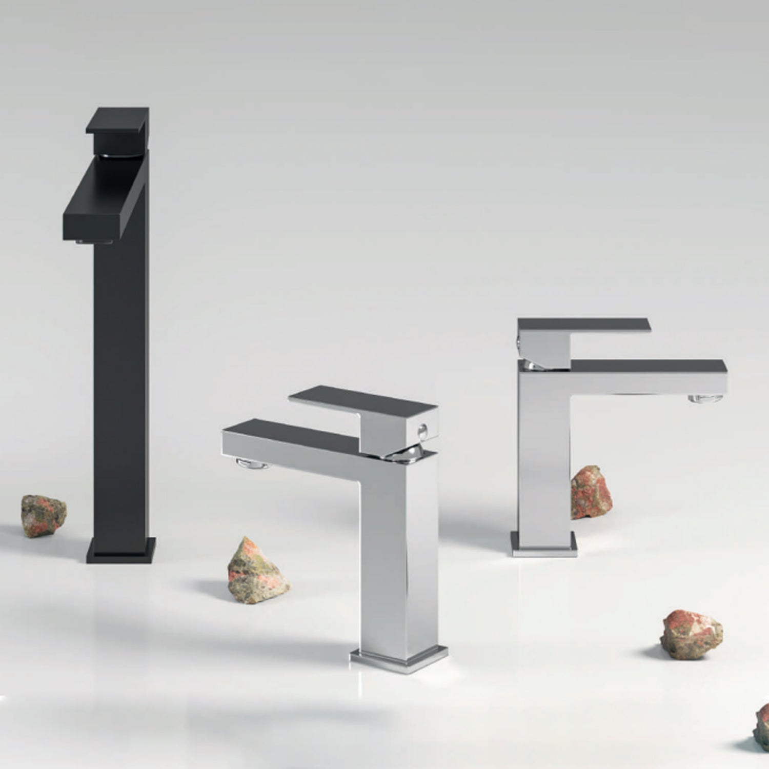 Miscelatore monocomando lavabo alto RubiFlux serie Rose - Nero Opaco by CeramicStore | Lo specialista del tuo bagno