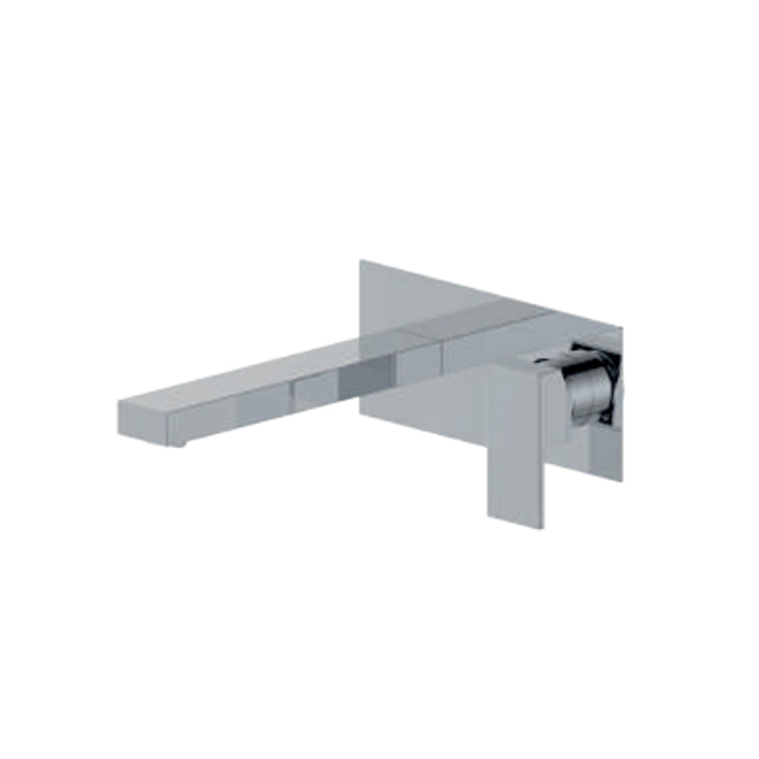 Miscelatore monocomando lavabo murale con piastra RubiFlux serie Rose canna 20 cm - Cromo by CeramicStore | Lo specialista del tuo bagno