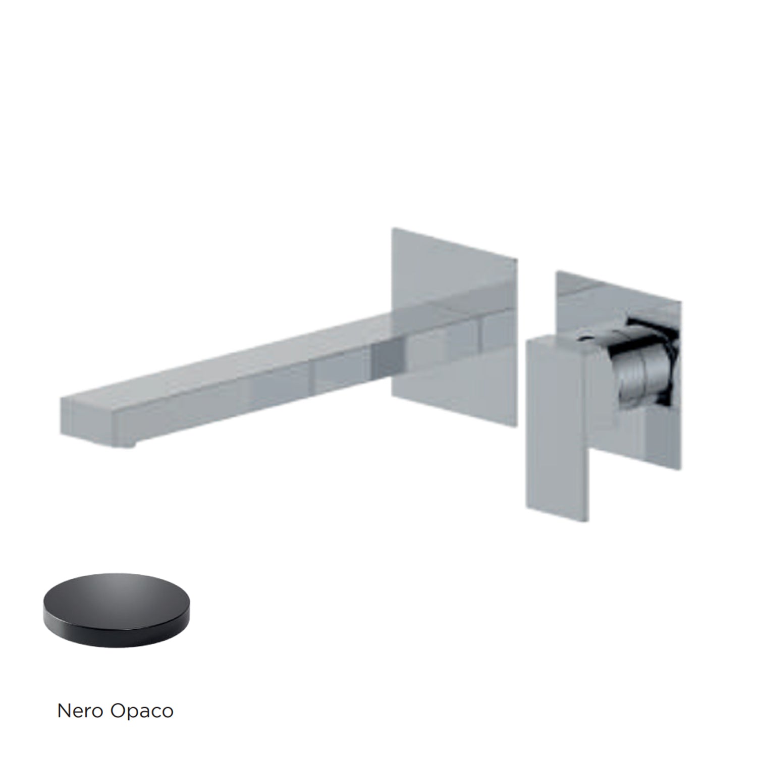 Miscelatore monocomando lavabo murale RubiFlux serie Rose canna 25 cm - Nero Opaco by CeramicStore | Lo specialista del tuo bagno