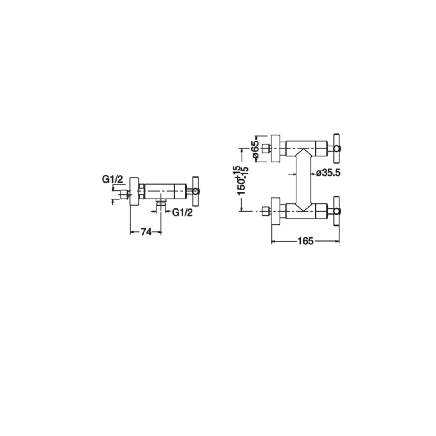 Miscelatore doccia in ottone cromato con kit doccia serie Sirio Keller Taps by CeramicStore | Lo specialista del tuo bagno