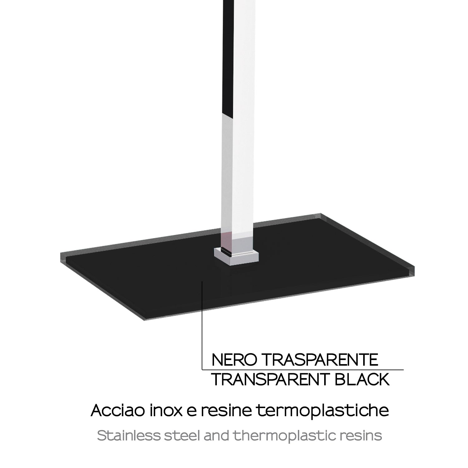Piantana porta asciugamani in Acciaio Inox Gedy di Rainbow - Nero