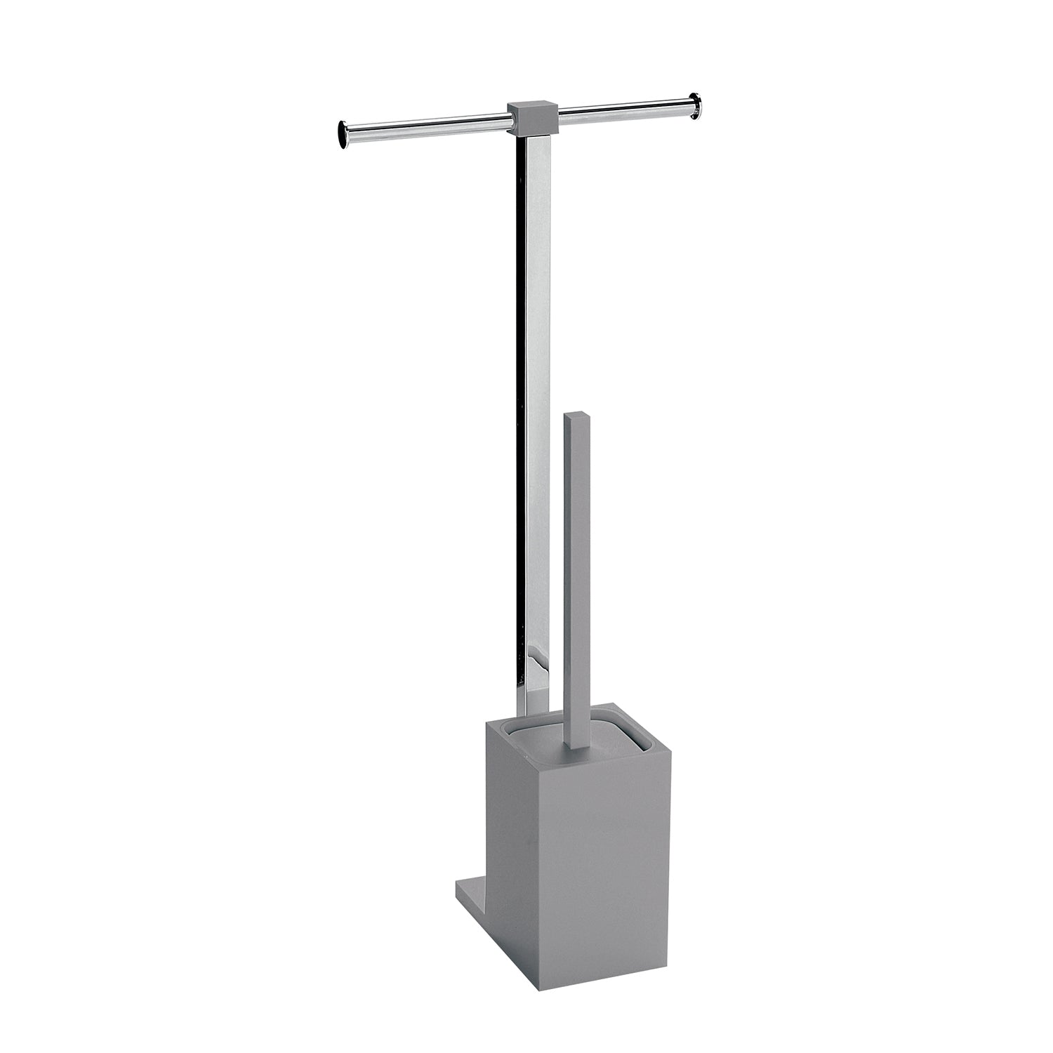 Piantana portarotolo e scopino wc in Acciaio Inox Gedy serie Rainbow - Grigio