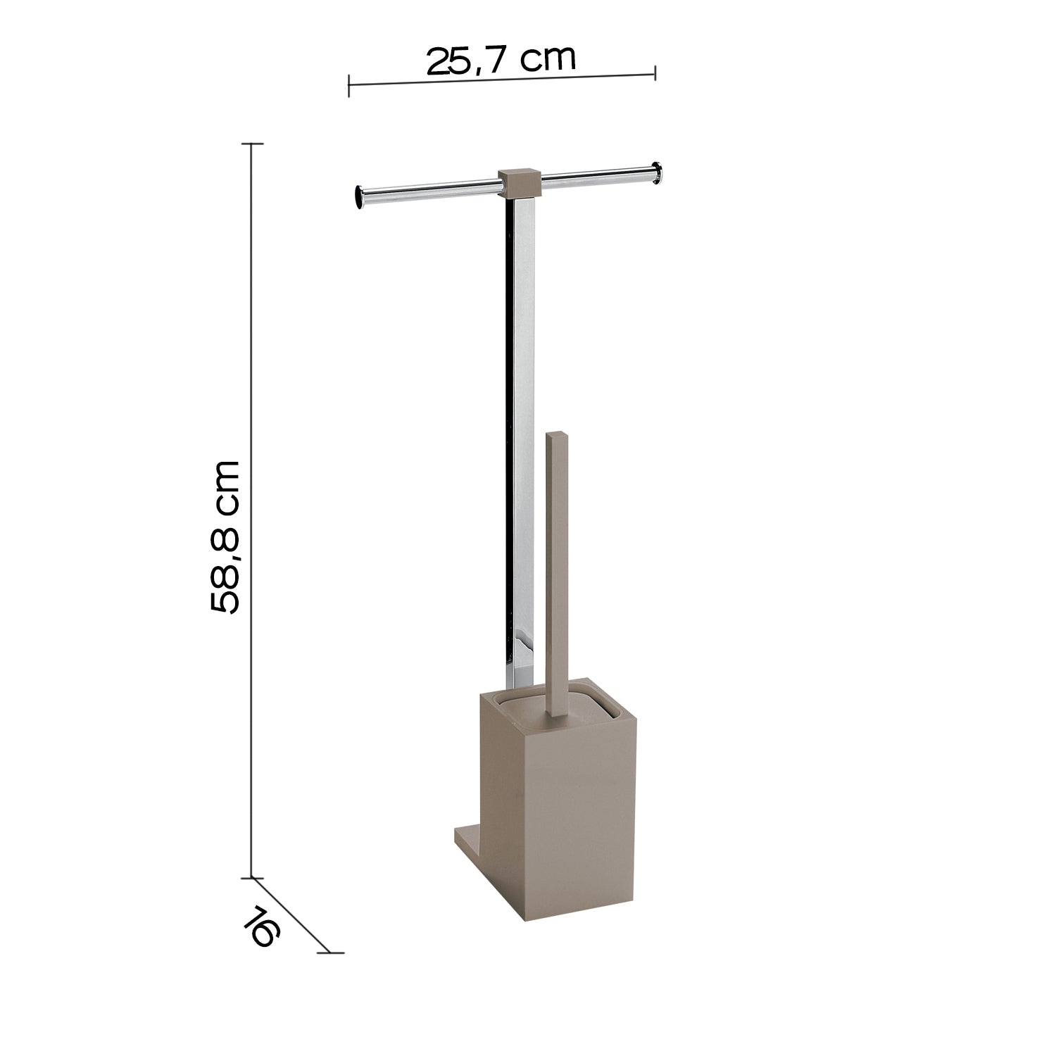 Piantana portarotolo e scopino wc in Acciaio Inox Gedy serie Rainbow - Tortora chiaro