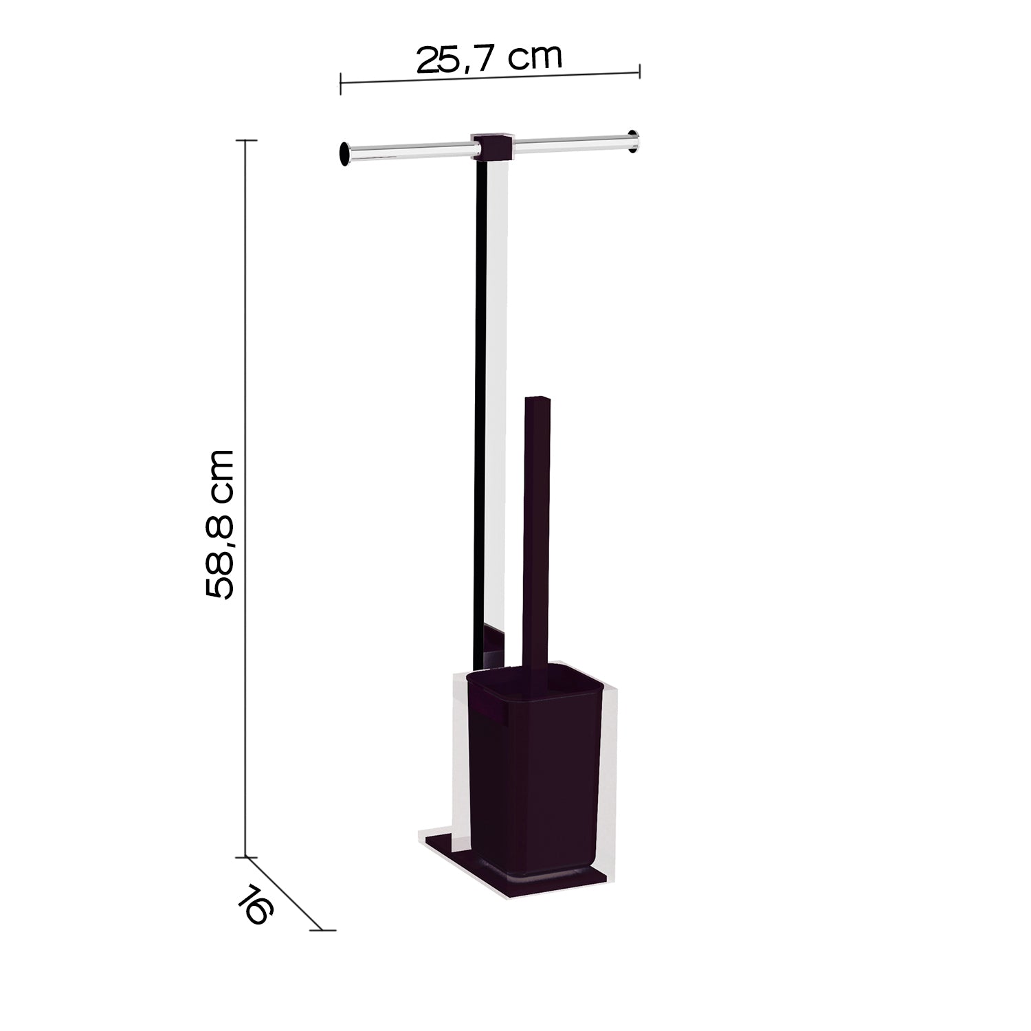 Piantana portarotolo e scopino wc in Acciaio Inox Gedy serie Rainbow - Nero