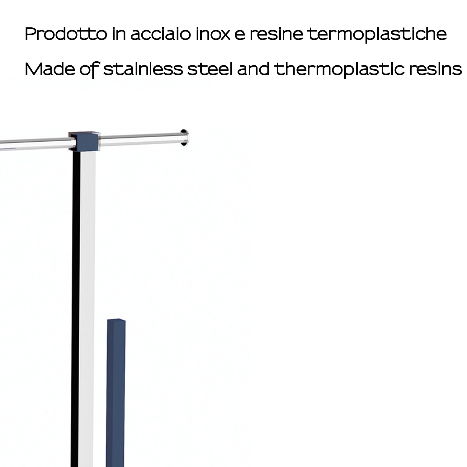 Piantana portarotolo e scopino wc in Acciaio Inox Gedy serie Rainbow - Blu Petrolio