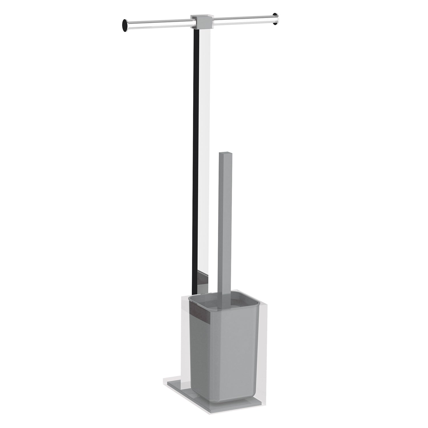Piantana portarotolo e scopino wc in Acciaio Inox Gedy serie Rainbow - Argento