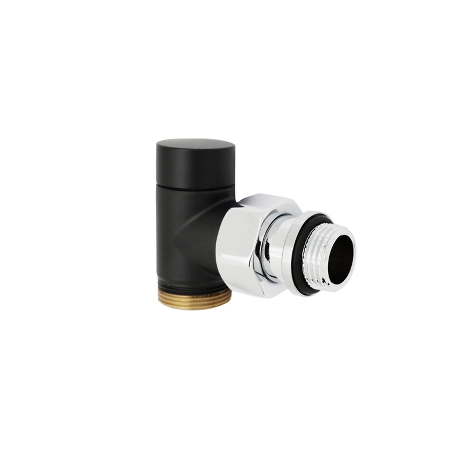 Kit valvola termostatizzabile e detentore a squadra 1/2" Modello Rondera Light Nero Opaco by CeramicStore | Lo specialista del tuo bagno