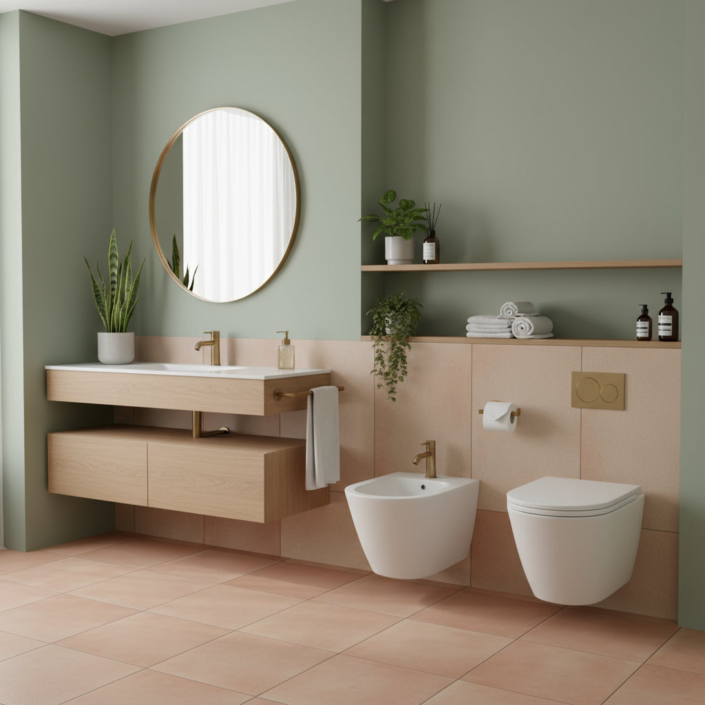 Sanitari sospesi cm 52x36 mod. Sensation wc rimless+bidet+sedile soft close Bianco Opaco