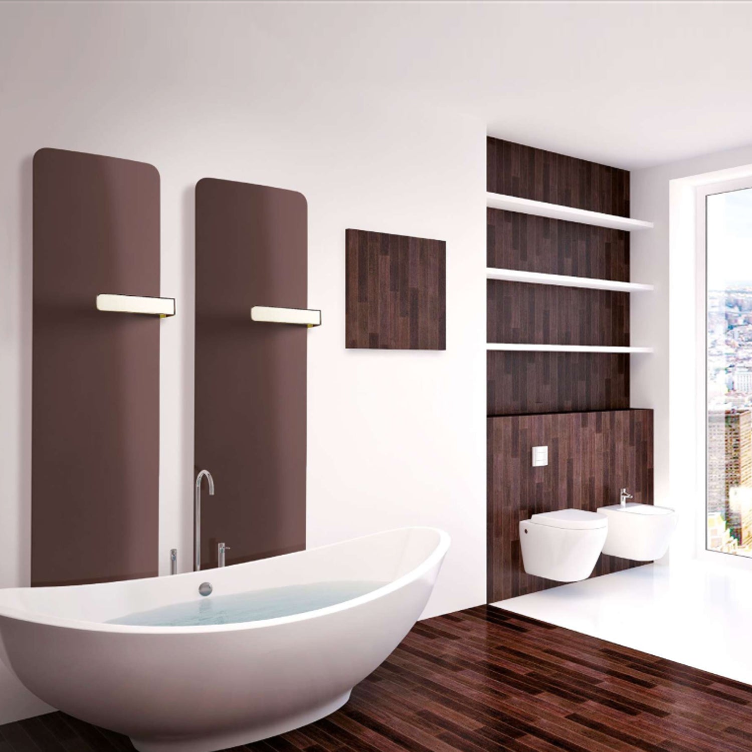 Termoarredo elettrico a piastra modello Curve 110x60 cm - Bianco by CeramicStore | Lo specialista del tuo bagno