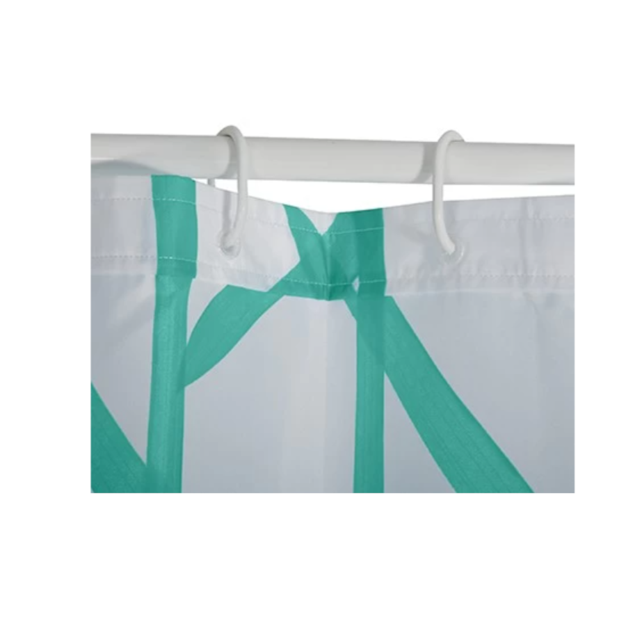 Tenda da doccia anti-muffa in poliestere 100% blu collezione ARBRE by CeramicStore | Lo specialista del tuo bagno