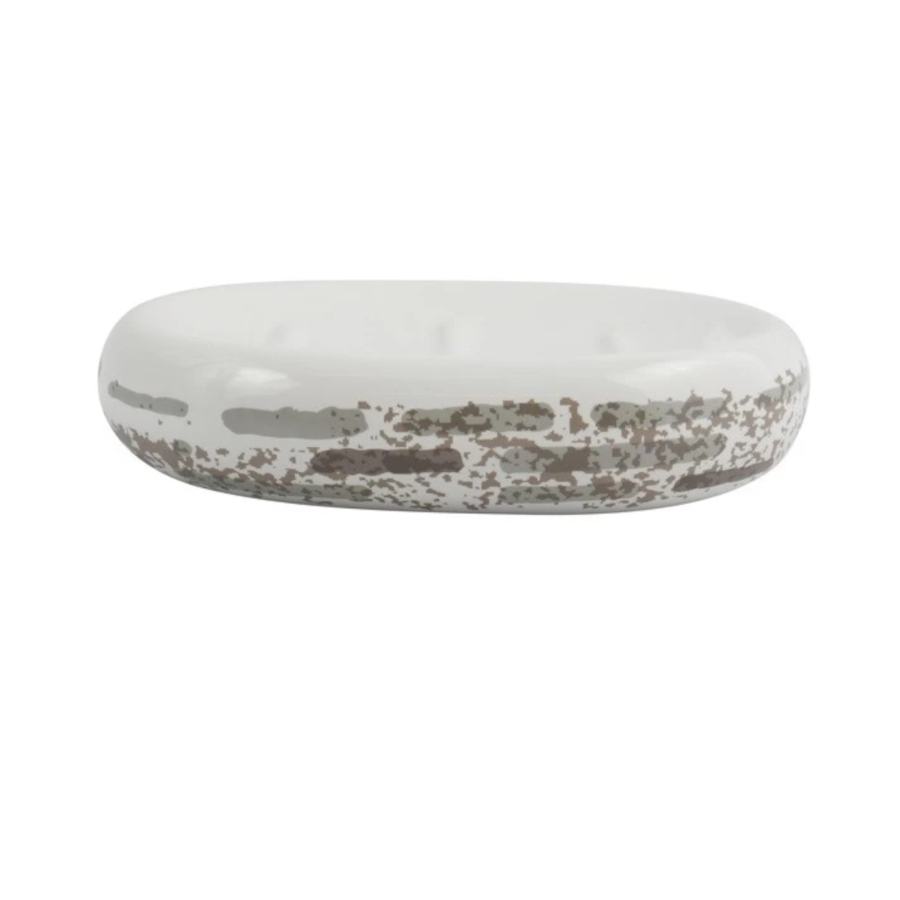 Porta Sapone in ceramica mattone beige collezione CARAMIDA