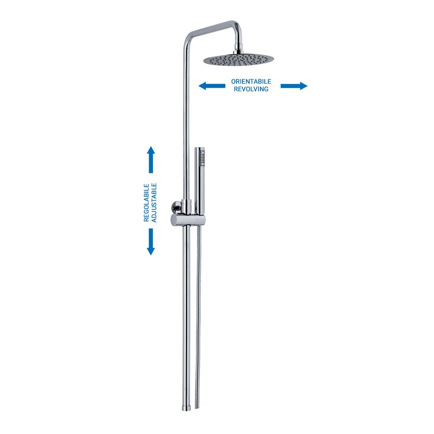 Colonna doccia C40 regolabile e orientabile con soffione Linz e attacco 3/4F by CeramicStore | Lo specialista del tuo bagno