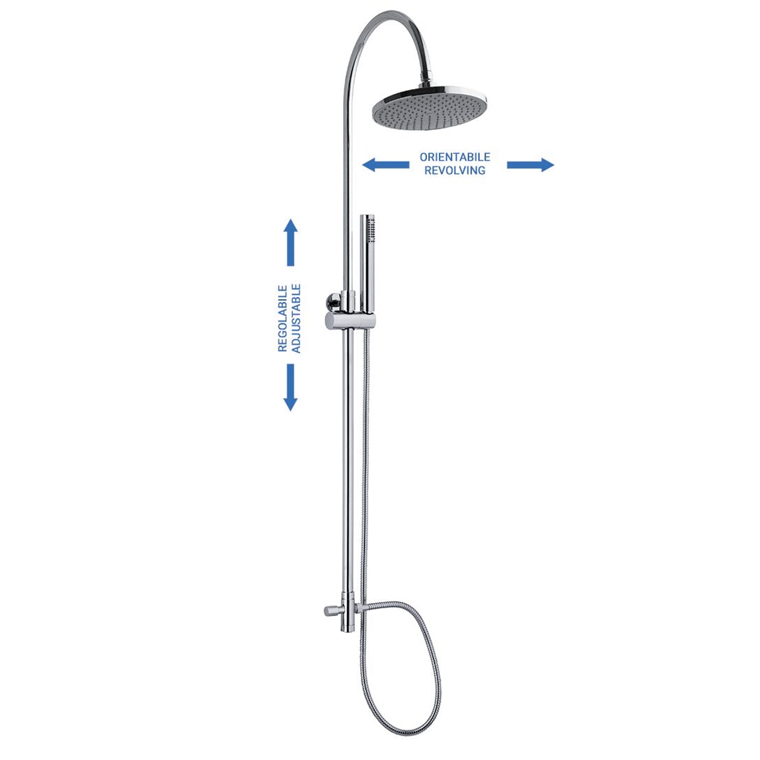 Colonna doccia C37 regolabile con deviatore, attacco 3/4F e soffione 220mm by CeramicStore | Lo specialista del tuo bagno