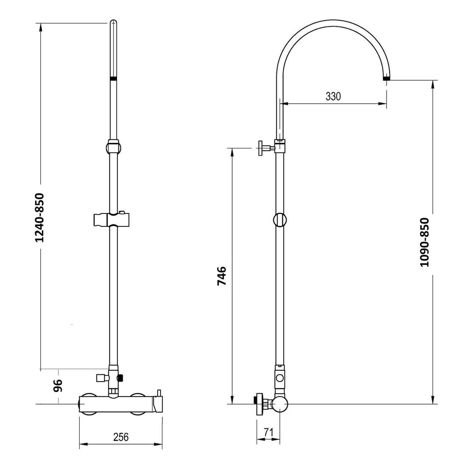 Colonna doccia C37 regolabile con termostatico TM1B by CeramicStore | Lo specialista del tuo bagno