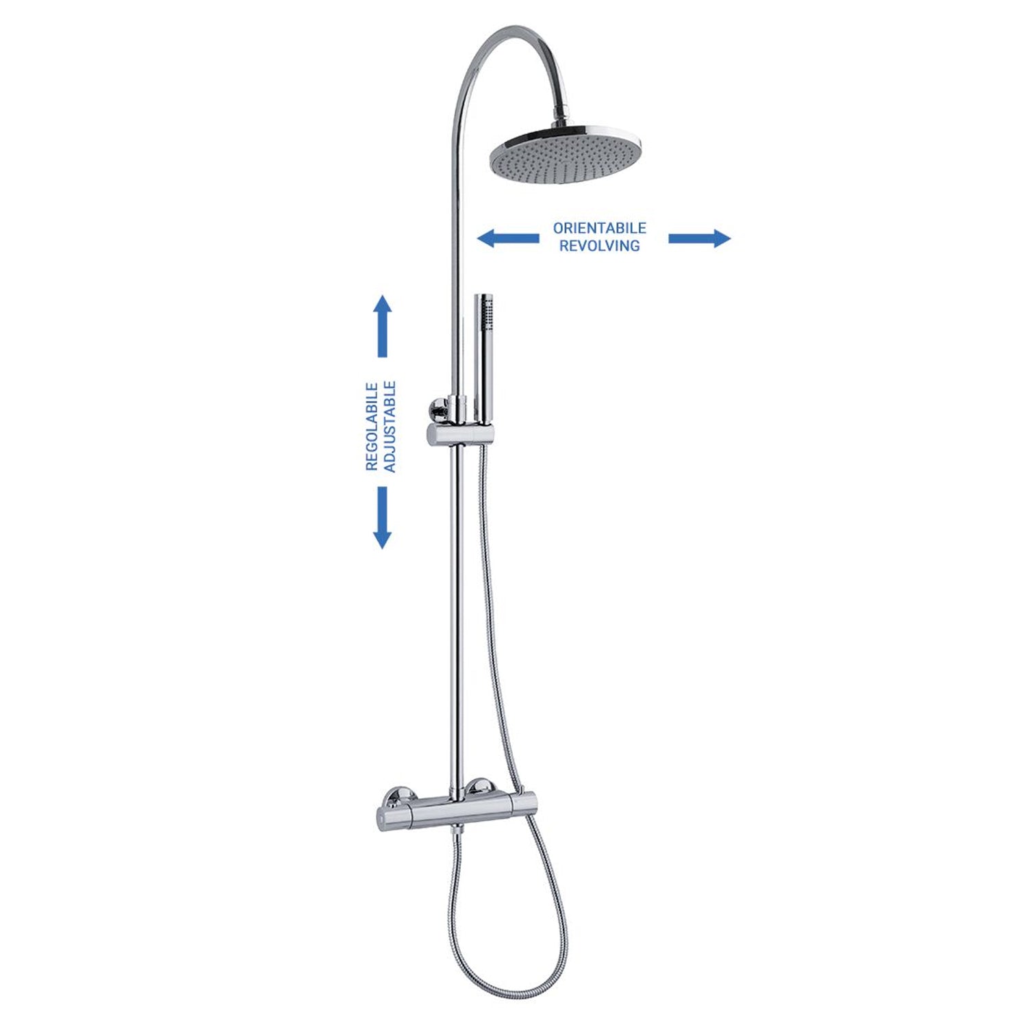 Colonna doccia C37 regolabile con termostatico TM3C e soffione 22cm by CeramicStore | Lo specialista del tuo bagno