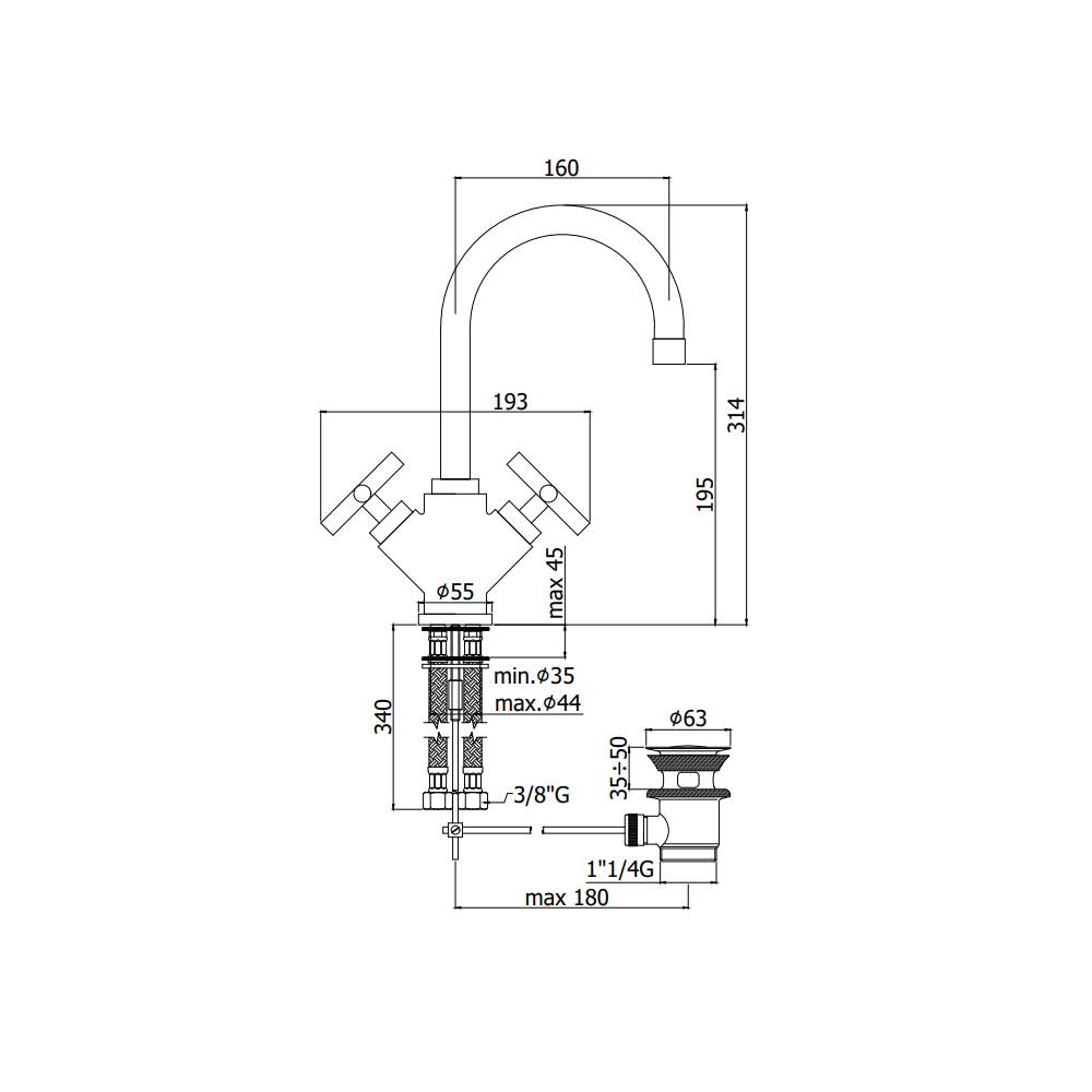 Gruppo monoforo lavabo senza scarico serie Quattro modello QTV078CR cromo Paffoni by CeramicStore | Lo specialista del tuo bagno